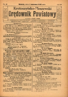 Krotoszyńsko-Pleszewski Orędownik Powiatowy 1929.06.01 R.56 Nr44