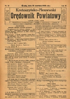 Krotoszyńsko-Pleszewski Orędownik Powiatowy 1929.06.12 R.56 Nr47
