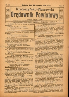 Krotoszyńsko-Pleszewski Orędownik Powiatowy 1929.06.22 R.56 Nr50