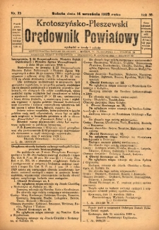 Krotoszyńsko-Pleszewski Orędownik Powiatowy 1929.09.14 R.56 Nr73