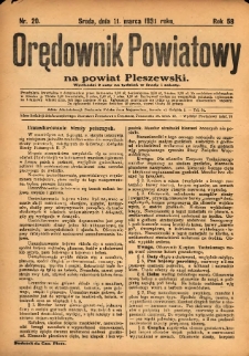 Orędownik Powiatowy na Powiat Pleszewski 1931.03.11 R.58 Nr20