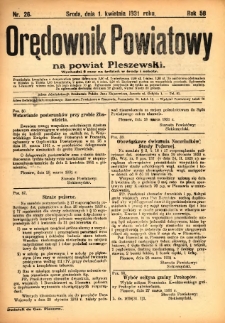 Orędownik Powiatowy na Powiat Pleszewski 1931.04.01 R.58 Nr26