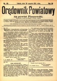Orędownik Powiatowy na Powiat Pleszewski 1931.08.29 R.58 Nr69