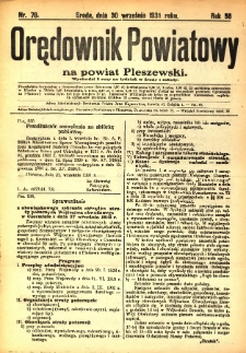 Orędownik Powiatowy na Powiat Pleszewski 1931 R.58 Nr79