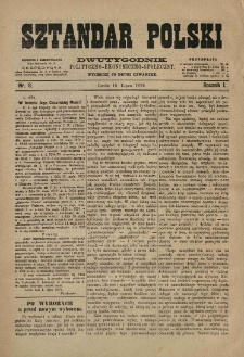 Sztandar Polski : dwutygodnik polityczno-ekonomiczno-społeczny. 1879.07.10 R.1 Nr.8