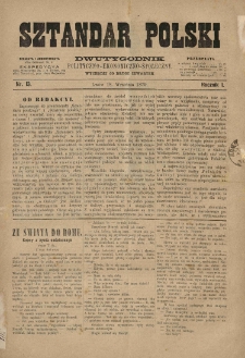 Sztandar Polski : dwutygodnik polityczno-ekonomiczno-społeczny. 1879.09.18 R.1 Nr.13