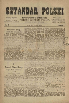 Sztandar Polski : dwutygodnik polityczno-ekonomiczno-społeczny. 1879.12.11 R.1 Nr.19