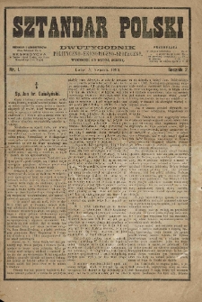 Sztandar Polski : dwutygodnik polityczno-ekonomiczno-społeczny. 1880.04.03 R.2 Nr.1