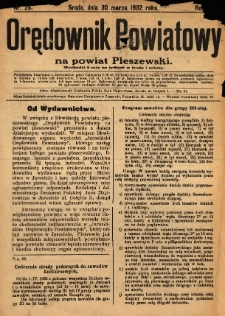Orędownik Powiatowy na Powiat Pleszewski 1932.03.30 R.59 Nr25
