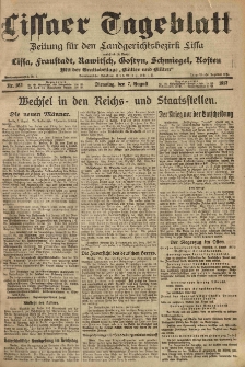 Lissaer Tageblatt. 1917.08.07 Nr.182