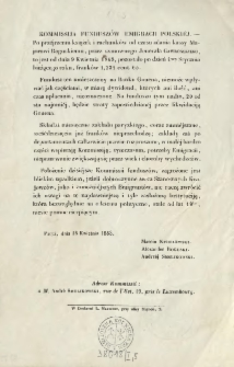 Kommissija Funduszów Emigracii Polskiéj [Inc.:] " Po przejrzeniu książek i rachunków od czasu zdania kassy Majorowi Roguskiemu ..."