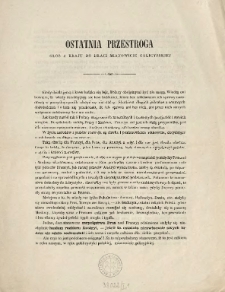 Ostatnia przestroga : głos z kraju do Braci mianowicie galicyjskie