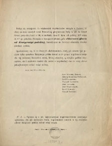 [Zawiadomienie Inc.:] " Podaje się niniejszem do wiadomości współrodaków naszych w Paryżu..."
