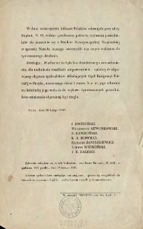[Zawiadomienie Inc.:] " W dniu wczorajszym kilkuset Polaków zebranych przy ulicy Duphot, N. 10 ..."