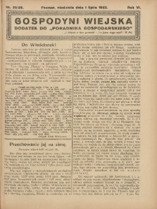 Gospodyni Wiejska: dodatek do &bdquo;Poradnika Gospodarskiego&rdquo; 1923.07.01 R.6 Nr25-26