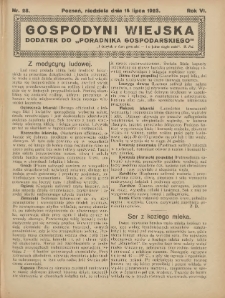 Gospodyni Wiejska: dodatek do &bdquo;Poradnika Gospodarskiego&rdquo; 1923.07.15 R.6 Nr28