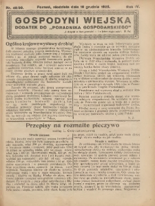 Gospodyni Wiejska: dodatek do &bdquo;Poradnika Gospodarskiego&rdquo; 1923.12.16 R.6 Nr49-50