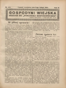 Gospodyni Wiejska: dodatek do &bdquo;Poradnika Gospodarskiego&rdquo; 1924.02.03 R.9 Nr4-5