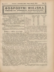 Gospodyni Wiejska: dodatek do &bdquo;Poradnika Gospodarskiego&rdquo; 1924.03.16 R.11 Nr10-11