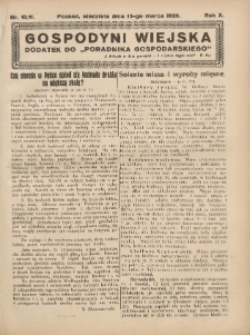 Gospodyni Wiejska: dodatek do &bdquo;Poradnika Gospodarskiego&rdquo; 1925.03.15 R.10 Nr10-11