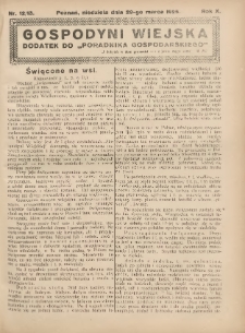 Gospodyni Wiejska: dodatek do &bdquo;Poradnika Gospodarskiego&rdquo; 1925.03.29 R.10 Nr12-13