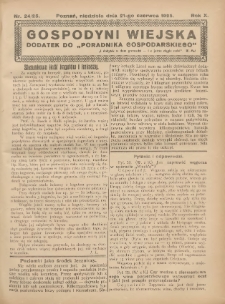 Gospodyni Wiejska: dodatek do &bdquo;Poradnika Gospodarskiego&rdquo; 1925.06.21 R.10 Nr24-25