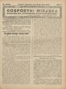 Gospodyni Wiejska: dodatek do &bdquo;Poradnika Gospodarskiego&rdquo; 1925.07.19 R.10 Nr28-29