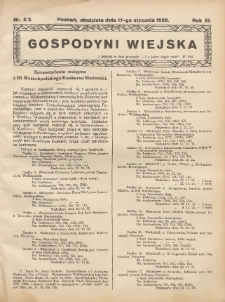 Gospodyni Wiejska: dodatek do &bdquo;Poradnika Gospodarskiego&rdquo; 1926.01.17 R.11 Nr2-3