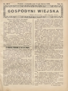 Gospodyni Wiejska: dodatek do &bdquo;Poradnika Gospodarskiego&rdquo; 1926.03.14 R.11 Nr10-11