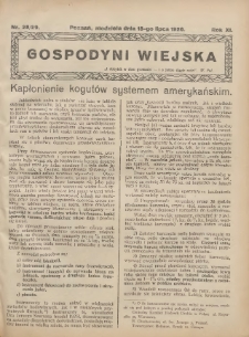 Gospodyni Wiejska: dodatek do &bdquo;Poradnika Gospodarskiego&rdquo; 1926.07.18 R.11 Nr28-29