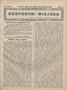 Gospodyni Wiejska: dodatek do &bdquo;Poradnika Gospodarskiego&rdquo; 1926.08.29 R.11 Nr34-35