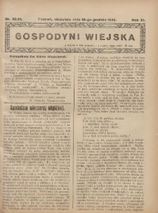Gospodyni Wiejska: dodatek do &bdquo;Poradnika Gospodarskiego&rdquo; 1926.12.19 R.11 Nr50-51