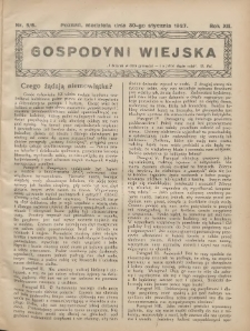 Gospodyni Wiejska: dodatek do &bdquo;Poradnika Gospodarskiego&rdquo; 1927.01.30 R.12 Nr5-6