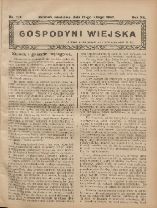 Gospodyni Wiejska: dodatek do &bdquo;Poradnika Gospodarskiego&rdquo; 1927.02.13 R.12 Nr7-8
