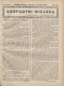 Gospodyni Wiejska: dodatek do &bdquo;Poradnika Gospodarskiego&rdquo; 1927.06.19 R.12 Nr25-26