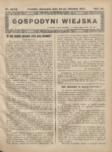 Gospodyni Wiejska: dodatek do &bdquo;Poradnika Gospodarskiego&rdquo; 1927.08.28 R.12 Nr35-36