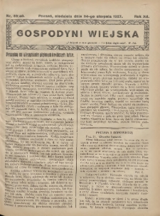 Gospodyni Wiejska: dodatek do &bdquo;Poradnika Gospodarskiego&rdquo; 1927.08.24 R.12 Nr39-40