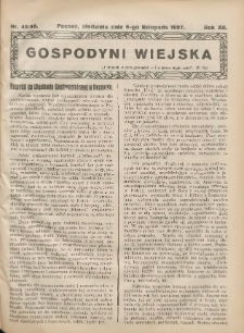 Gospodyni Wiejska: dodatek do &bdquo;Poradnika Gospodarskiego&rdquo; 1927.11.06 R.12 Nr45-46
