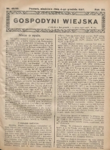 Gospodyni Wiejska: dodatek do &bdquo;Poradnika Gospodarskiego&rdquo; 1927.12.04 R.12 Nr49-50