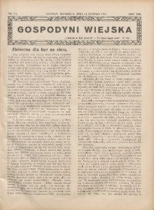 Gospodyni Wiejska: dodatek do &bdquo;Poradnika Gospodarskiego&rdquo; 1928.02.12 R.13 Nr7-8