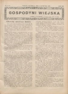 Gospodyni Wiejska: dodatek do &bdquo;Poradnika Gospodarskiego&rdquo; 1928.04.22 R.13 Nr17-18