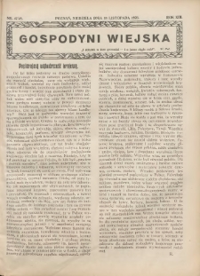 Gospodyni Wiejska: dodatek do &bdquo;Poradnika Gospodarskiego&rdquo; 1928.11.18 R.13 Nr47-48