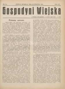 Gospodyni Wiejska: dodatek do &bdquo;Poradnika Gospodarskiego&rdquo; 1929.01.20 R.14 Nr3-4