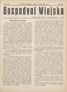 Gospodyni Wiejska: dodatek do &bdquo;Poradnika Gospodarskiego&rdquo; 1929.04.14 R.14 Nr13-14