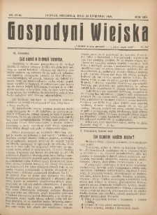 Gospodyni Wiejska: dodatek do &bdquo;Poradnika Gospodarskiego&rdquo; 1929.04.28 R.14 Nr15-16