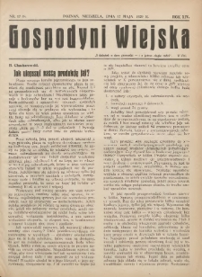Gospodyni Wiejska: dodatek do &bdquo;Poradnika Gospodarskiego&rdquo; 1929.05.12 R.14 Nr17-18