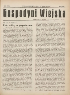 Gospodyni Wiejska: dodatek do &bdquo;Poradnika Gospodarskiego&rdquo; 1929.05.26 R.14 Nr19-20
