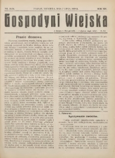 Gospodyni Wiejska: dodatek do &bdquo;Poradnika Gospodarskiego&rdquo; 1929.07.07 R.14 Nr25-26