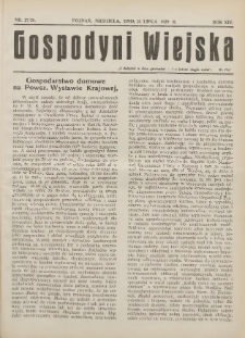 Gospodyni Wiejska: dodatek do &bdquo;Poradnika Gospodarskiego&rdquo; 1929.07.21 R.14 Nr27-28