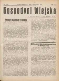 Gospodyni Wiejska: dodatek do &bdquo;Poradnika Gospodarskiego&rdquo; 1929.09.01 R.14 Nr33-34